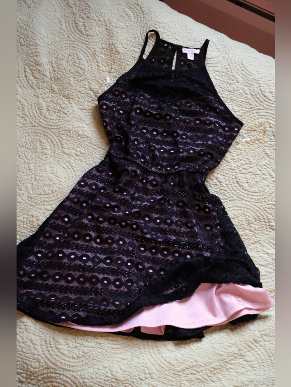 Black & Pink Lace Dress
